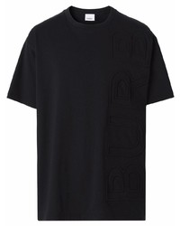 Burberry Logo Embossed Cotton T Shirt