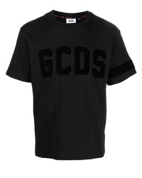 Gcds Logo Flocked Cotton T Shirt