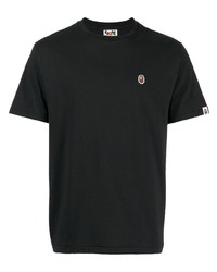 BAPE BLACK *A BATHING APE® Logo Patch Cotton T Shirt