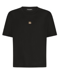 Dolce & Gabbana Logo Plaque Cotton T Shirt