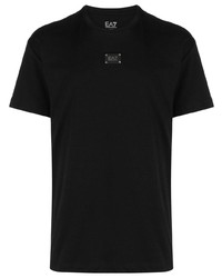 Ea7 Emporio Armani Logo Plaque Cotton T Shirt