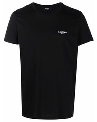 Balmain Logo Print Cotton T Shirt