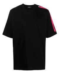 DSQUARED2 Logo Stripe Sleeve Cotton T Shirt