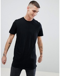 New Look Longline T Shirt In Black