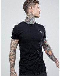 Religion Muscle Fit T Shirt With Pleated Hem In Black