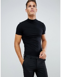 ASOS DESIGN Muscle Fit T Shirt With Turtle Neck In Black