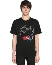 Saint Laurent No Smoking Cotton Jersey T Shirt
