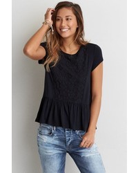 American Eagle Outfitters O Soft Sexy Ruffle T Shirt