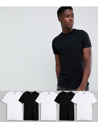 ASOS DESIGN Organic T Shirt With Crew Neck 5 Pack Save