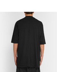 Rick Owens Oversized Canvas Trimmed Cotton Jersey T Shirt