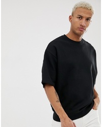 ASOS DESIGN Oversized Short Sleeve Sweatshirt In Black