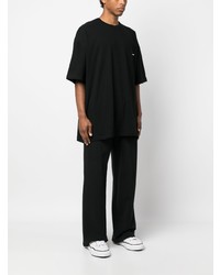 Black Comme Des Garçons Oversized Swoosh Logo T Shirt
