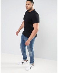 Asos Plus Muscle T Shirt With Crew Neck In Black