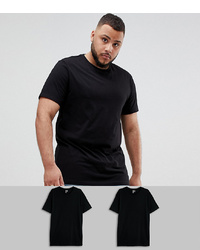 ASOS DESIGN Plus Organic T Shirt With Crew Neck 2 Pack Save