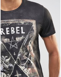 Religion Rebel In Black Crew Neck T Shirt