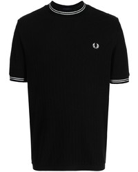 Fred Perry Ribbed Embroidered Logo Shortsleeved Top