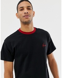 New Look Ringer T Shirt With Harlem Embroidery