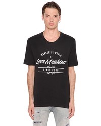 Love Moschino Rubber Lettering Cotton Jersey T Shirt