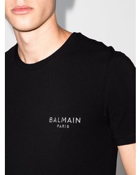 Balmain Shiny Logo Short Sleeve T Shirt