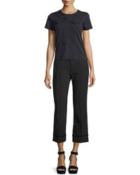 Marc Jacobs Short Sleeve Embroidered Bow T Shirt Black