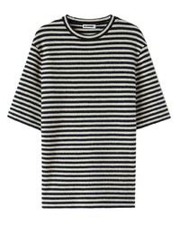 Jil Sander Stripe Pattern Round Neck T Shirt
