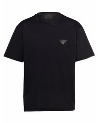 Prada Studded Logo Crew Neck Short Sleeve T Shirt