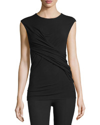 Alexander Wang T By Twist Front Stretch Jersey Tee Black