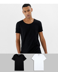 ASOS DESIGN T Shirt With Scoop Neck 2 Pack Save