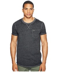Scotch & Soda Tee In Ausbrenner Quality With Uneven Bottom Hem T Shirt