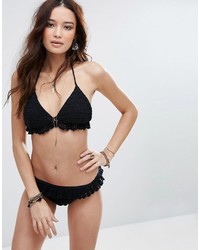 South Beach Black Crochet Bikini Top
