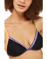 Topshop Crochet Ribbon Trim Triangle Bikini Top