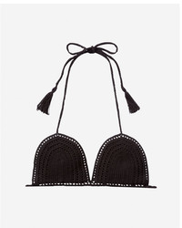 Express Solid Crochet Adjustable Triangle Bikini Swim Top
