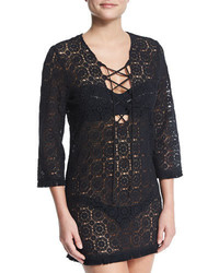 Miguelina Serena Crocheted Lace Coverup Dress