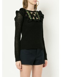 RED Valentino Crocheted Fitted Sweater