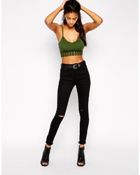 Asos Collection Festival Bralet Top With Crochet Trim