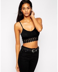 Asos Collection Festival Bralet Top With Crochet Trim