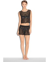 Milly Cabana Cropped Shell Crochet Top