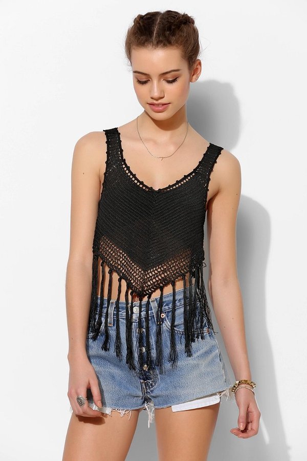 lace fringe tank top