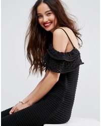 Asos Crochet Dress With Frill