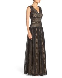 Tadashi Shoji Crochet Lace Fit Flare Gown