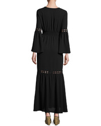 Romeo & Juliet Couture Crochet Trim Maxi Dress Black