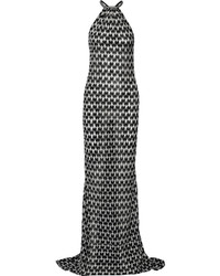 Missoni Metallic Crochet Knit Maxi Dress Black