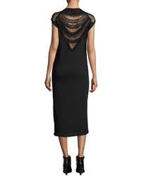 IRO Caplin Sleeveless Midi Dress W Crochet Black