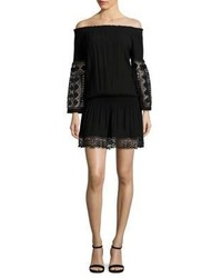 Black Crochet Off Shoulder Dress