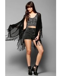 Urban Outfitters Staring At Stars Stevie Fringe Open Front Cardigan