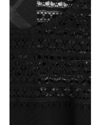 Burberry Stretch Cotton Sheath With Lace Crochet Top