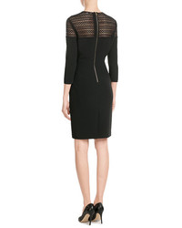 Burberry Stretch Cotton Sheath With Lace Crochet Top