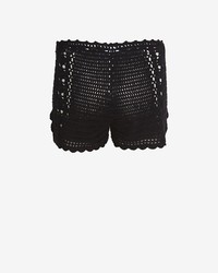 Melissa Odabash Cotton Crochet Shorts Black