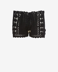 Melissa Odabash Cotton Crochet Shorts Black
