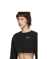 Nike Black Ribbed Crop Long Sleeve T Shirt